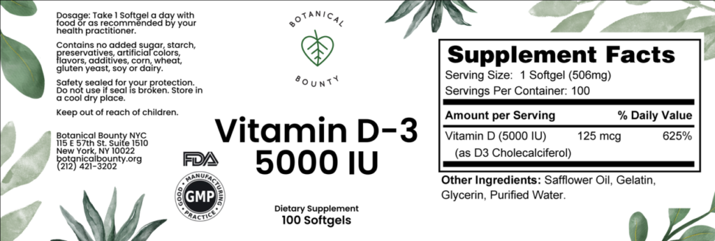 Vitamin D3 5000 Iu Daily