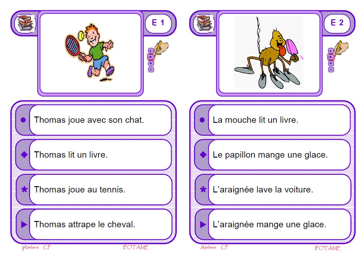 IPOTÂME ....TÂME: jeux de lecture de phrases CP CE1 IPOTÂME ....TÂME: jeux de lecture de phrases CP CE1